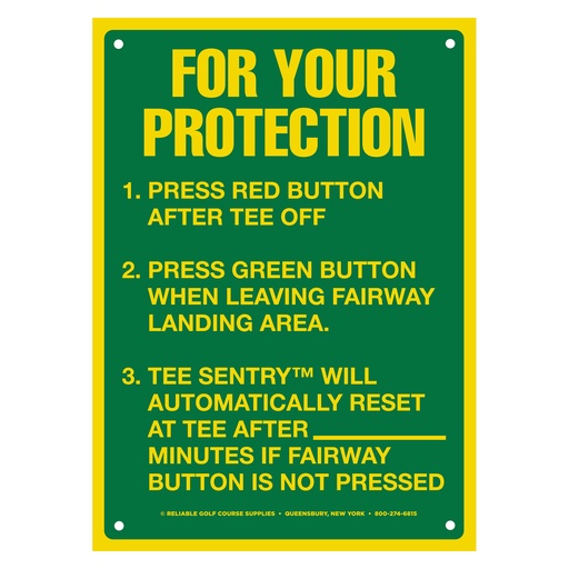 [40991] "For Your Protection" Tee Sign