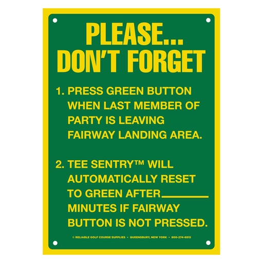 [40992] "Please Don't Forget" Sign